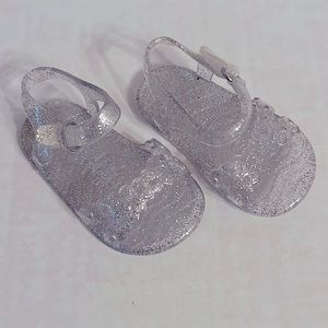 Silver Jelly Sandals!!!
